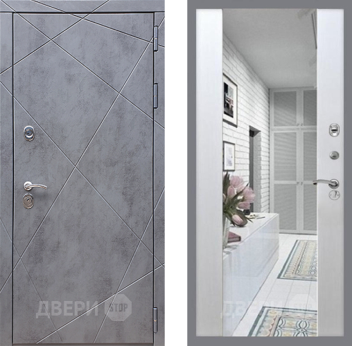 Входная металлическая Дверь Стоп Лучи Зеркало СБ-16 Лиственница беж в Краснознаменске
