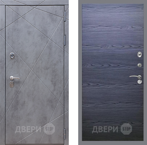 Входная металлическая Дверь Стоп Лучи Гладкая Дуб тангенальный черный в Краснознаменске