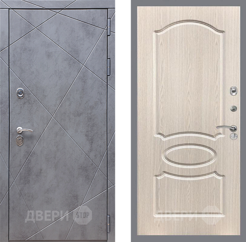 Входная металлическая Дверь Стоп Лучи ФЛ-128 Беленый дуб в Краснознаменске