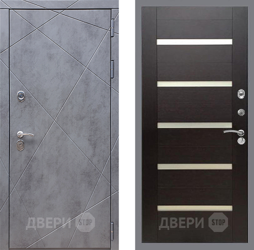 Входная металлическая Дверь Стоп Лучи СБ-14 венге поперечный в Краснознаменске