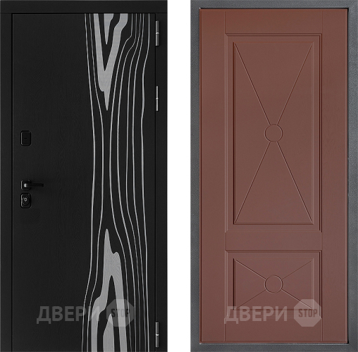 Входная металлическая Дверь Дверной континент ДК-12 ФЛ-617 Ясень шоколадный в Краснознаменске
