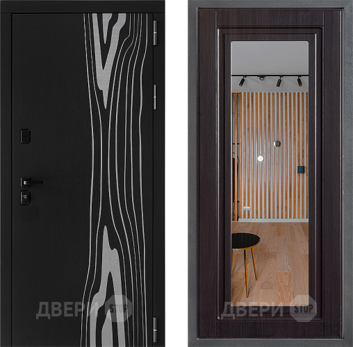 Входная металлическая Дверь Дверной континент ДК-12 ФЛЗ Зеркало Венге в Краснознаменске