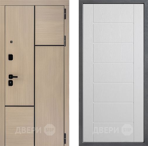 Входная металлическая Дверь Дверной континент ДК-14 ФЛ-Лайн Белое дерево в Краснознаменске