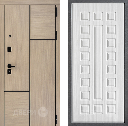 Входная металлическая Дверь Дверной континент ДК-14 ФЛ-183 Сандал белый в Краснознаменске