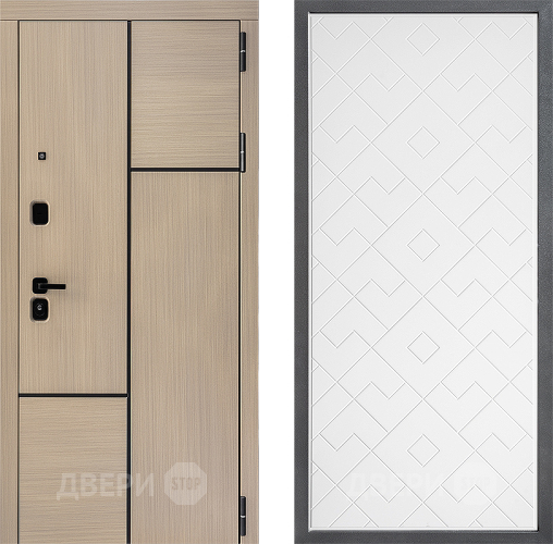 Входная металлическая Дверь Дверной континент ДК-14 ФЛ-Тиффани Белый софт в Краснознаменске