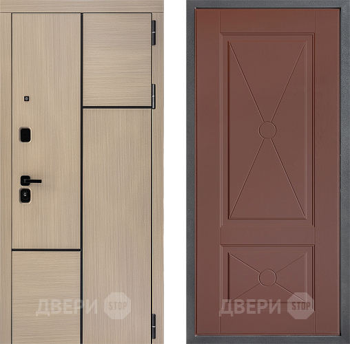 Входная металлическая Дверь Дверной континент ДК-14 ФЛ-617 Ясень шоколадный в Краснознаменске