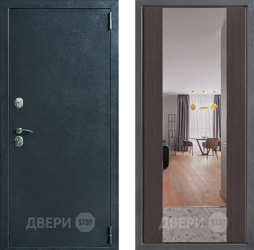 Входная металлическая Дверь Дверной континент ДК-70 Дизайн ФЛЗ-1 Зеркало Венге в Краснознаменске