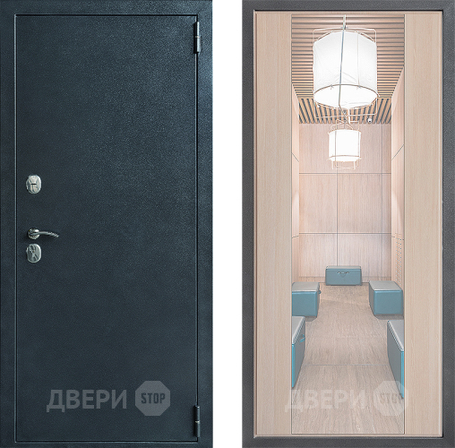 Входная металлическая Дверь Дверной континент ДК-70 Дизайн ФЛЗ-1 Зеркало Капучино в Краснознаменске