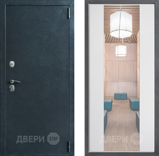Дверь Дверной континент ДК-70 Дизайн ФЛЗ-1 Зеркало Белый софт в Краснознаменске
