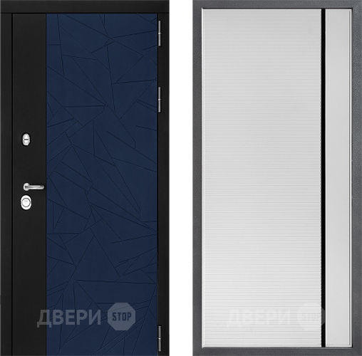 Входная металлическая Дверь Дверной континент ДК-9 ФЛ-757 Черное Стекло Софт милк в Краснознаменске