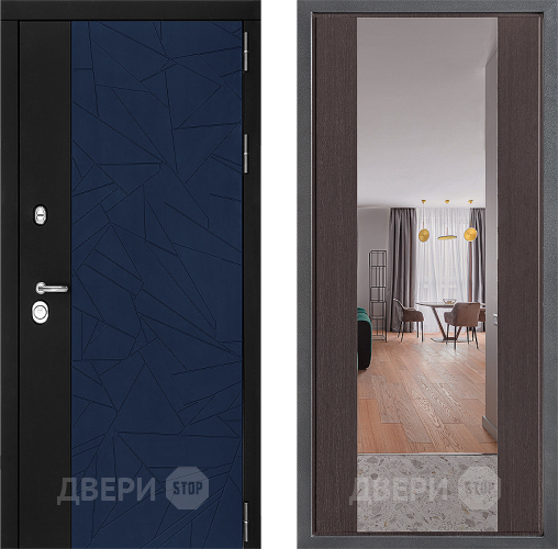 Входная металлическая Дверь Дверной континент ДК-9 ФЛЗ-1 Зеркало Венге в Краснознаменске