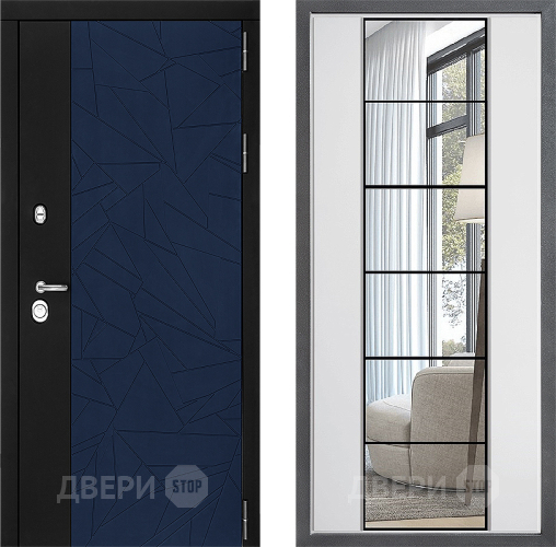 Входная металлическая Дверь Дверной континент ДК-9 ФЛЗ-2 Зеркало Белый софт в Краснознаменске