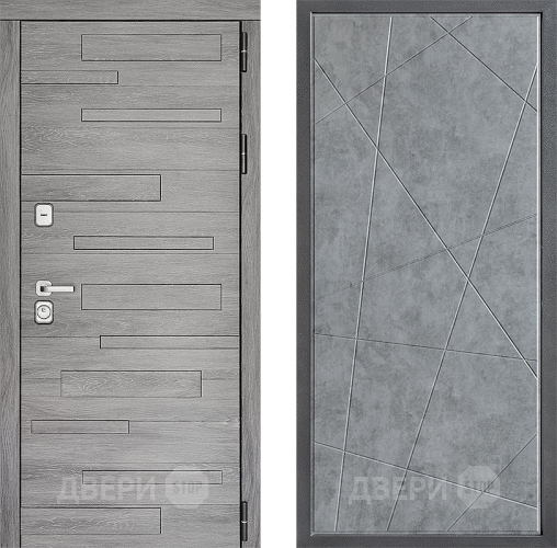 Входная металлическая Дверь Дверной континент ДК-10 ФЛ-655 Бетон серый в Краснознаменске