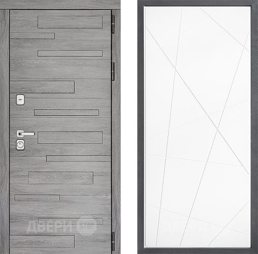 Входная металлическая Дверь Дверной континент ДК-10 ФЛ-655 Белый софт в Краснознаменске