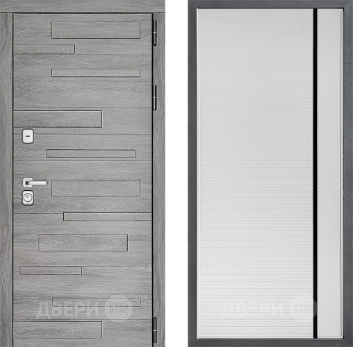 Входная металлическая Дверь Дверной континент ДК-10 ФЛ-757 Черное Стекло Софт милк в Краснознаменске