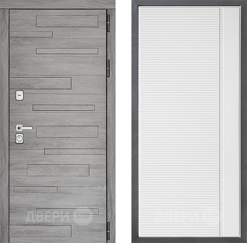 Входная металлическая Дверь Дверной континент ДК-10 ФЛ-757 Белое Стекло Софт милк в Краснознаменске