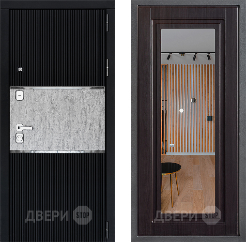 Входная металлическая Дверь Дверной континент ДК-13 ФЛЗ Зеркало Венге в Краснознаменске
