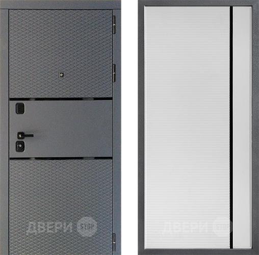 Дверь Дверной континент Диамант Дизайн ФЛ-757 Черное Стекло Софт милк в Краснознаменске