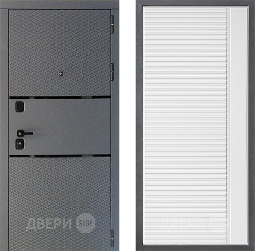 Входная металлическая Дверь Дверной континент Диамант Дизайн ФЛ-757 Белое Стекло Софт милк в Краснознаменске