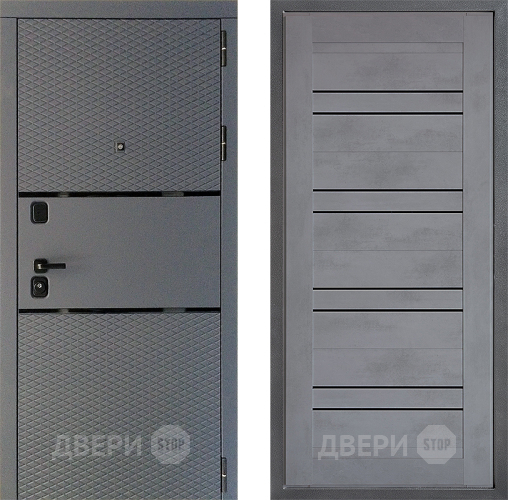 Входная металлическая Дверь Дверной континент Диамант Дизайн ФЛ-49 Бетон серый в Краснознаменске