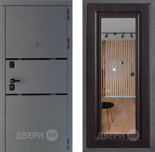 Входная металлическая Дверь Дверной континент Диамант Дизайн ФЛЗ Зеркало Венге в Краснознаменске