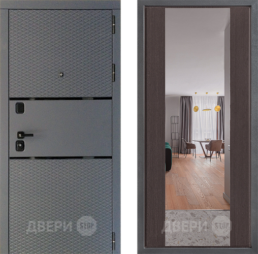 Дверь Дверной континент Диамант Дизайн ФЛЗ-1 Зеркало Венге в Краснознаменске