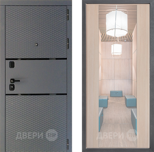 Входная металлическая Дверь Дверной континент Диамант Дизайн ФЛЗ-1 Зеркало Капучино в Краснознаменске