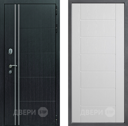 Входная металлическая Дверь Дверной континент Теплолюкс Дизайн ФЛ-Лайн Белое дерево в Краснознаменске