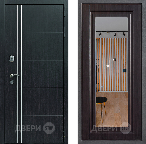 Дверь Дверной континент Теплолюкс Дизайн ФЛЗ Зеркало Венге в Краснознаменске