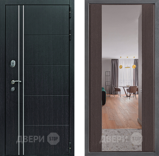 Дверь Дверной континент Теплолюкс Дизайн ФЛЗ-1 Зеркало Венге в Краснознаменске