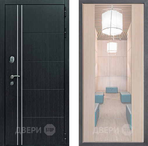 Входная металлическая Дверь Дверной континент Теплолюкс Дизайн ФЛЗ-1 Зеркало Капучино в Краснознаменске
