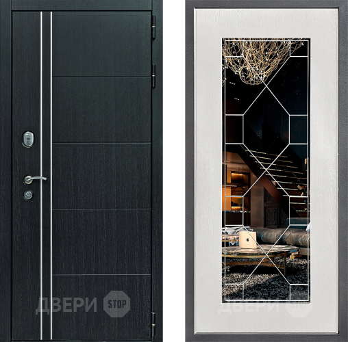 Дверь Дверной континент Теплолюкс Дизайн ФЛ-Тиффани Зеркало Белое дерево в Краснознаменске