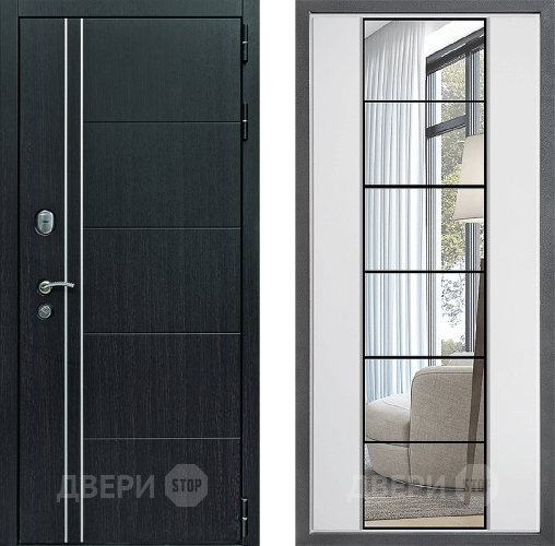 Входная металлическая Дверь Дверной континент Теплолюкс Дизайн ФЛЗ-2 Зеркало Белый софт в Краснознаменске