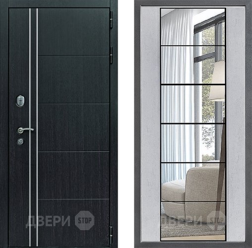 Входная металлическая Дверь Дверной континент Теплолюкс Дизайн ФЛЗ-2 Зеркало Бетон светлый в Краснознаменске
