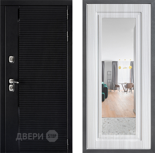 Входная металлическая Дверь Дверной континент ДК-1 ФЛЗ Зеркало Сандал белый в Краснознаменске