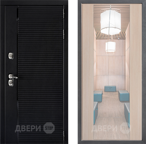 Входная металлическая Дверь Дверной континент ДК-1 ФЛЗ-1 Зеркало Капучино в Краснознаменске