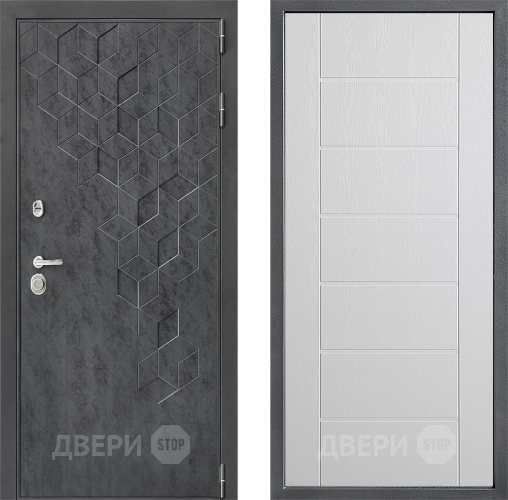 Входная металлическая Дверь Дверной континент ДК-3/713 ФЛ-Лайн Белое дерево в Краснознаменске