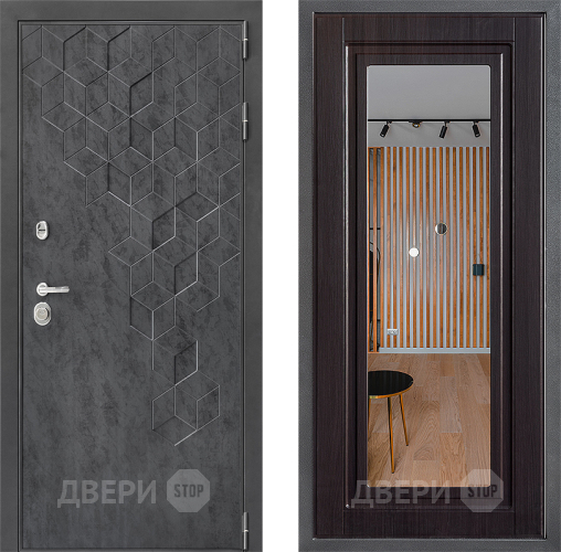 Входная металлическая Дверь Дверной континент ДК-3/713 ФЛЗ Зеркало Венге в Краснознаменске