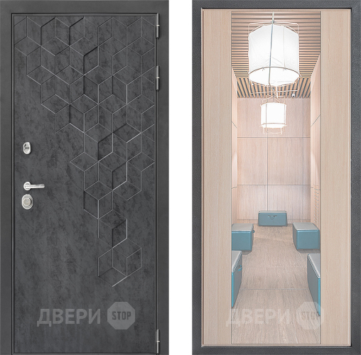 Входная металлическая Дверь Дверной континент ДК-3/713 ФЛЗ-1 Зеркало Капучино в Краснознаменске