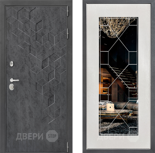 Дверь Дверной континент ДК-3/713 ФЛ-Тиффани Зеркало Белое дерево в Краснознаменске