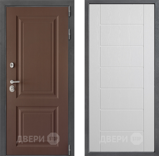 Входная металлическая Дверь Дверной континент ДК-3/729 ФЛ-Лайн Белое дерево в Краснознаменске