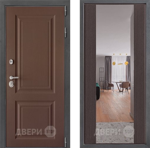 Входная металлическая Дверь Дверной континент ДК-3/729 ФЛЗ-1 Зеркало Венге в Краснознаменске
