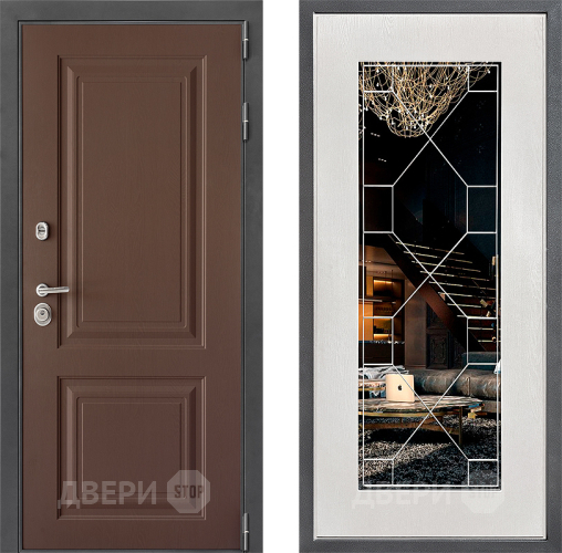 Дверь Дверной континент ДК-3/729 ФЛ-Тиффани Зеркало Белое дерево в Краснознаменске