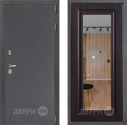 Входная металлическая Дверь Дверной континент ДК-3/744 ФЛЗ Зеркало Венге в Краснознаменске