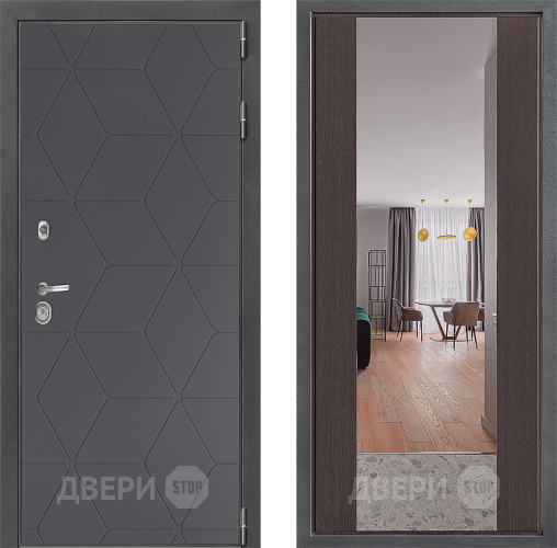 Входная металлическая Дверь Дверной континент ДК-3/744 ФЛЗ-1 Зеркало Венге в Краснознаменске