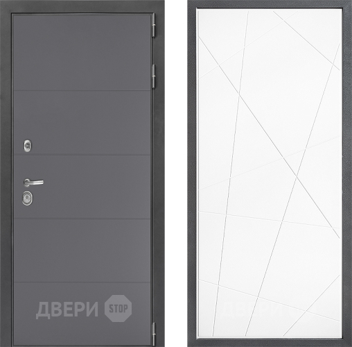 Входная металлическая Дверь Дверной континент ДК-3/649 ФЛ-655 Белый софт в Краснознаменске