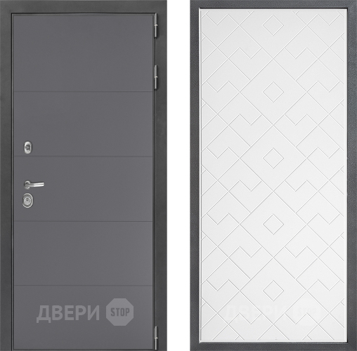 Входная металлическая Дверь Дверной континент ДК-3/649 ФЛ-Тиффани Белый софт в Краснознаменске