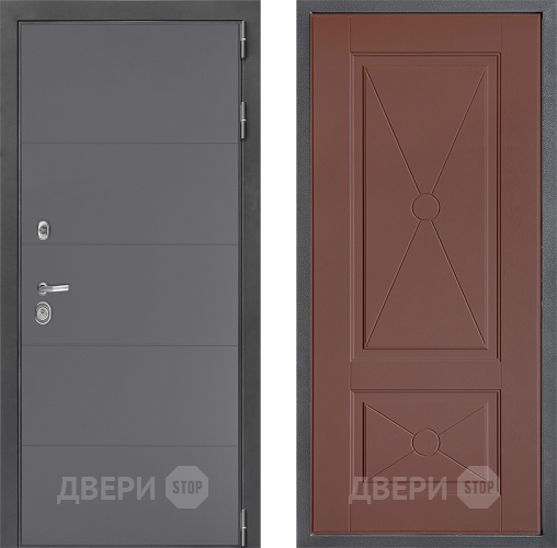 Входная металлическая Дверь Дверной континент ДК-3/649 ФЛ-617 Ясень шоколадный в Краснознаменске