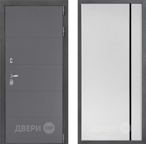 Входная металлическая Дверь Дверной континент ДК-3/649 ФЛ-757 Черное Стекло Софт милк в Краснознаменске