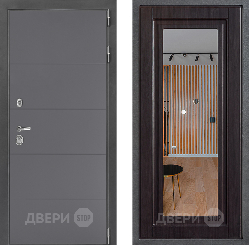 Входная металлическая Дверь Дверной континент ДК-3/649 ФЛЗ Зеркало Венге в Краснознаменске